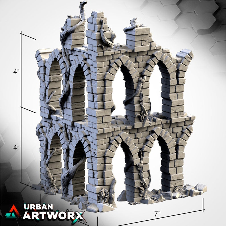 Tabletop Terrain Txarli Factory Abandoned City Ruins Tabletop Terrain Ruin03