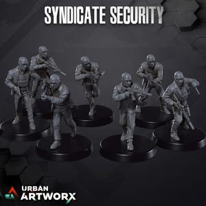 Syndicate Security (7)- Skullforge - Tabletop Miniatures - Tabletop Figures - 3D Printed Resin Miniatures