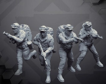 Insurgent Wetworks Operatives - Skullforge - Dawn Striker - Tabletop Miniaturen - Tabletop Figuren - 3D Druck Miniaturen aus Resin