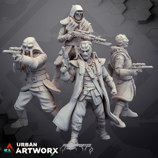 Gruffian Pirates Set (4) - Skullforge - Tabletop Miniaturen - Tabletop Figuren - 3D Druck Miniaturen aus Resin