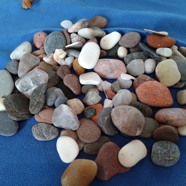 Beach Pebbles. Mixed Sea stones for arts or crafts. Seashore pebbles for art and jewelry making over 100 beach pebbles, pebble art