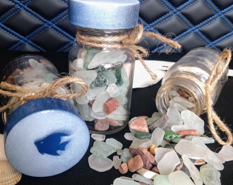 Scottish Sea Glass Gift Bottle: Raw Beach Glass for Art & Design