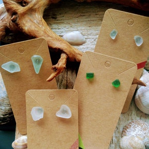 Scottish Sea Glass Stud Earrings: Handmade Beach Jewelry