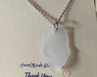 Scottish Sea Glass Necklace, Handmade Beach Glass Jewelry, Ocean Inspired Coastal Gift