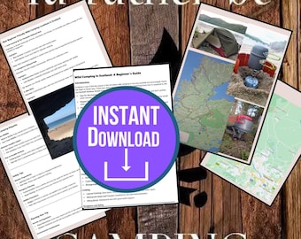 Dicas de acampamento selvagem digital para iniciantes Guia da Escócia, PDF para impressão ao ar livre, download instantâneo
