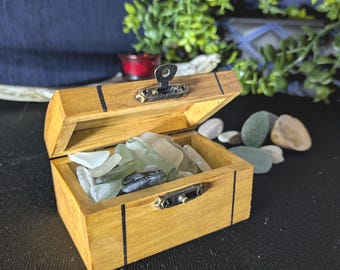Sea Glass Treasure Chest, DIY Art Supplies, Ocean Lover Gift