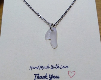 Single Sea Glass Necklace: Boho Beach Jewelry Gift