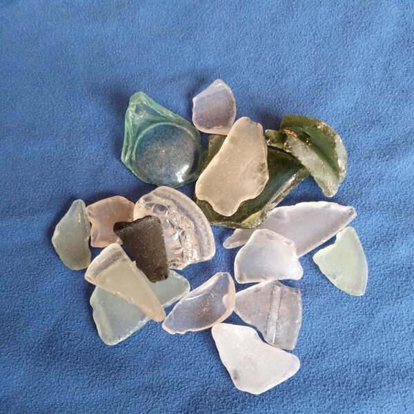 River and Seaglass from the Beautiful Scottish Coast Bags of RAW Sea Glass- festive craft - lovely gift idea, River glass, in a ziplock bag.