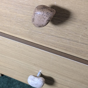 Handmade Natural Stone Door Knobs | Rustic Pebble Cabinet Pull Handles