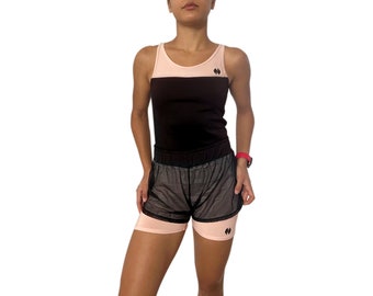 Handmade Women's athletic sports set (2 pieces: Top & Bike shorts)