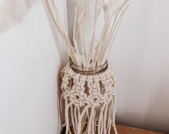 Vaso ou porta-velas de macramê