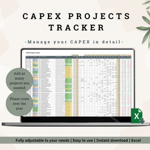 CAPEX Projekte Tracker | Verfolge alle deine Projekte in 1 Dashboard | Kapitaleinsatz | Business Excel Vorlage | Deine Geldanlage!