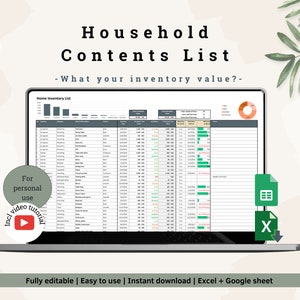 Meubellijst | Waardelijst inboedel | Inventarislijst | Insolventiewaarde huis | Echtscheidingslijst | Excel-spreadsheet | Google Spreadsheets