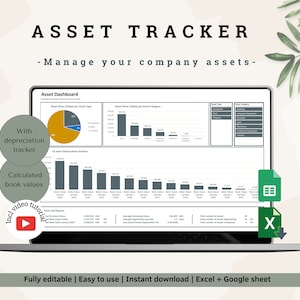 Activa tracker | Afschrijvingstracker | Vermogensbeheer | Maakt boekhouden eenvoudig | Boekwaarde | Excel and Google Spreadsheets