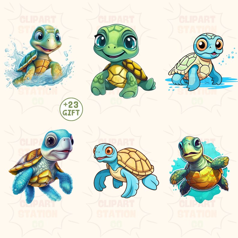 Cute Turtle Clipart, Watercolor Turtle PNG, Baby Animals, Farm Animals ...
