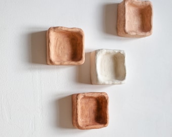 Wabi Sabi Wall Art: Handmade Terracotta Japandi Decor, Set of 4