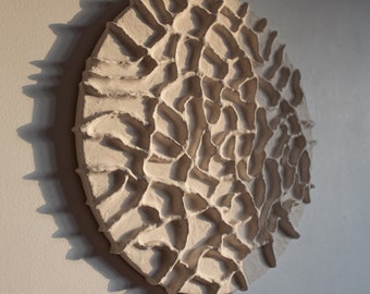 Organic Abstract Art, Wabi Sabi Wall Art, Large Biomorphic Sculpture, Boho Modern Minimalist Decor