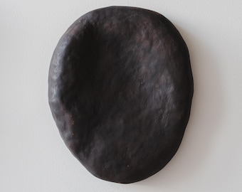 Wabi Sabi Wall Art, japandi, organic biomorphic art, black modern abstract art, dark textured 3d wall sculpture, meditation room decor, boho