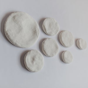 Textured Wabi Sabi Round Wall Art, plaster moon wall art, minimalist modern neutral art, japandi decor, set of 7 wall hanging, boho, zen art
