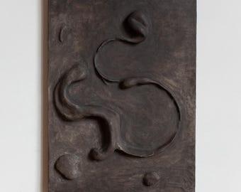 Biomorphic Sculpture, Textured Plaster Wall Art, Wabi Sabi Decor, Organic Abstract Relief