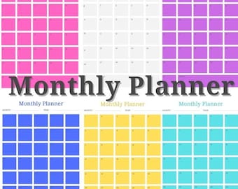 Monthly Planner Undated, Daily Planner A5 A4 Letter Half Size PDF Printable Insert,PlannerClassic, Minimalist Monthly Planner Printable