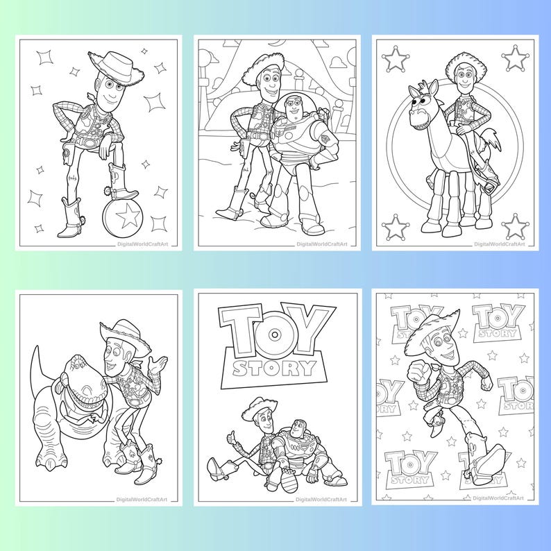 70 Toy Story målarbilder, barnkalas (PDF) bild 4