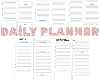 Printable Daily Planner Template PDF| Simple, Minimalist Planner | Daily Schedule | Printable To Do List, Daily Planner,personal planner PDF