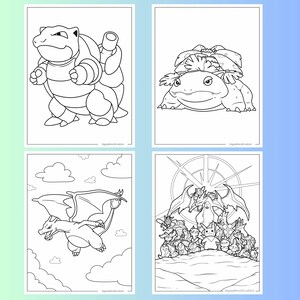 ポケモンぬりえ155枚、子供向けクリエイティビティ（デジタルダウンロード） 画像 2