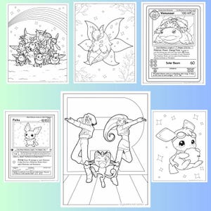ポケモンぬりえ155枚、子供向けクリエイティビティ（デジタルダウンロード） 画像 6