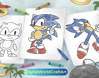 105 SONIC coloring pages /Sonic printable coloring sheets For Kids / A4 format for children&#39;s creativity / kid coloring pages,Pages for Kids