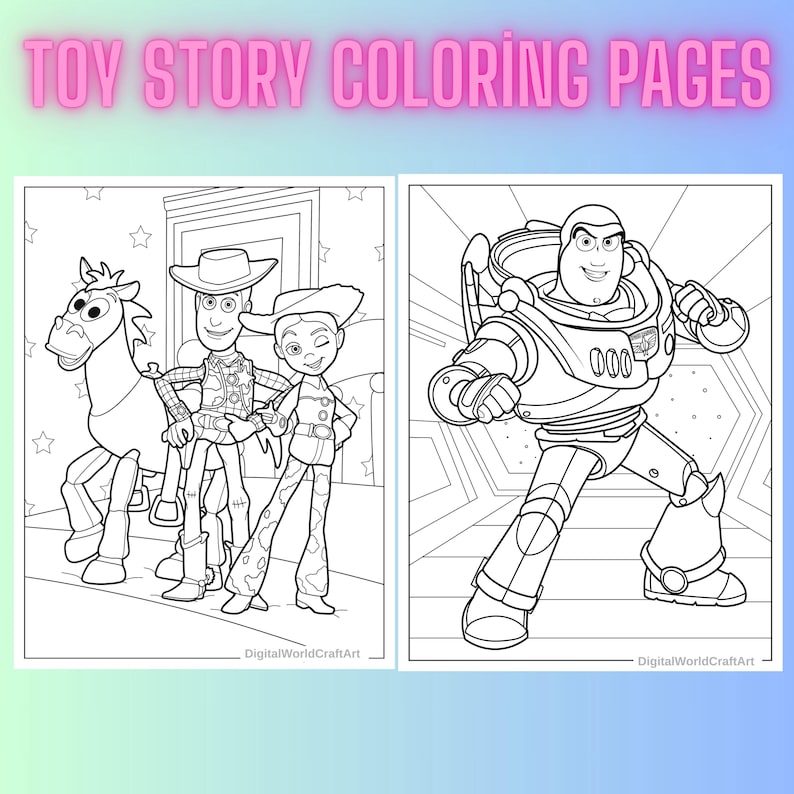 70 Toy Story målarbilder, barnkalas (PDF) bild 1