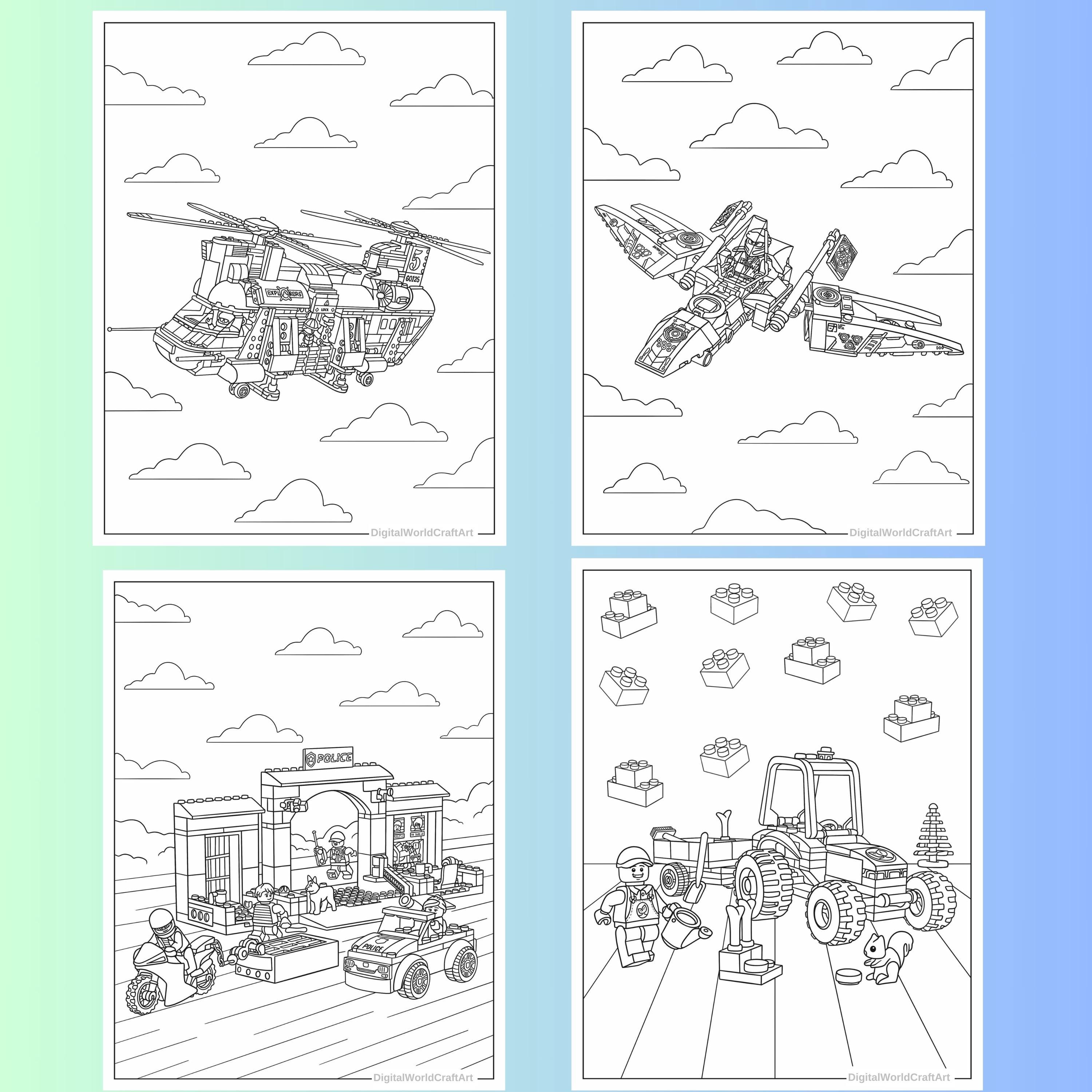 Stackable Building Block Coloring Pages Coloring Pages, Building Blocks Coloring Page, Birthday Party Game ...