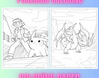 ポケモンぬりえ155枚、子供向けクリエイティビティ（デジタルダウンロード）