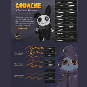 Gouache Procreate Brushes, Procreate Brushes, Realistic Gouache Brushes Procreate, Gouache Paint Procreate Brushes, iPad Brushes