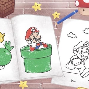 170 Super Mario Coloring Pages, Cartoon coloring pages for kids, Coloring pages printable,Coloring Page Birthday Favor Princess Peach