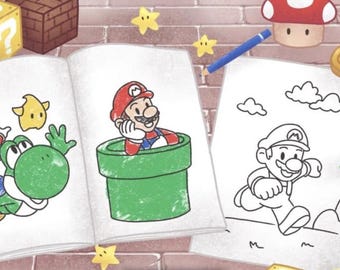 170 Super Mario Coloring Pages, Cartoon coloring pages for kids, Coloring pages printable,Coloring Page Birthday Favor Princess Peach
