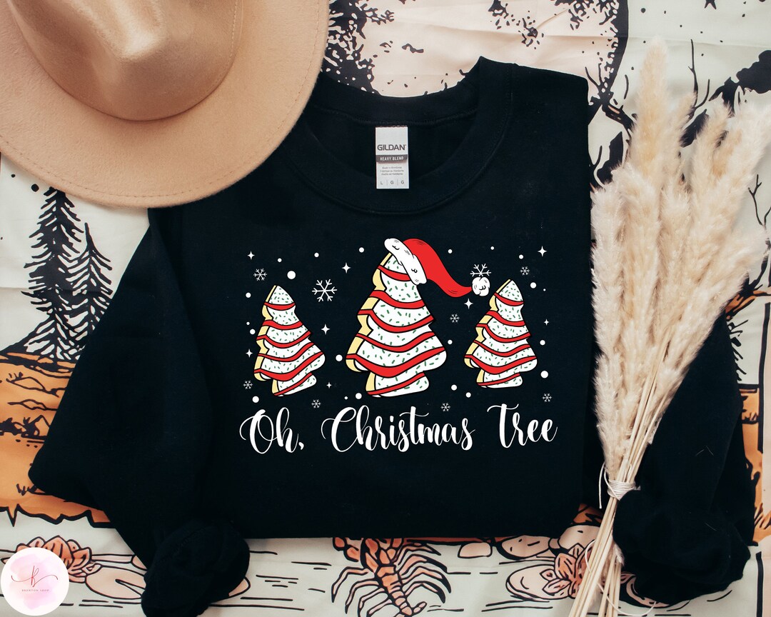 Oh Christmas Tree Cake Sweatshirt Little Debbie Holiday Cake Etsy