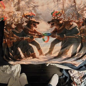 Maglione natalizio / maglione girocollo con giochi di renne