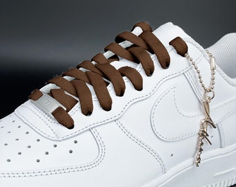 Shoelaces for sneakers flat tear-resistant brown