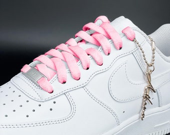 Shoelaces for sneakers flat tear-resistant pink