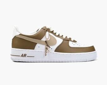 AIR Force 1 Custom Sneaker Brown Chocolate Beige