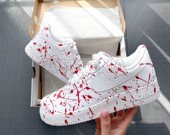 AIR Force 1 Custom Sneaker Splash Red