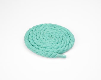 Thick shoelaces turquoise cotton rope for sneakers 8 mm Rope Laces to make yourself.