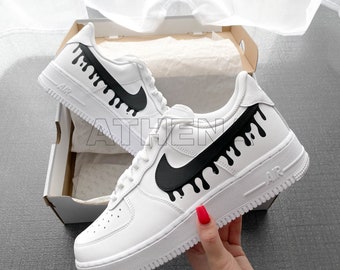 AIR Force 1 Custom Sneaker Drop Black Drip