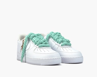 AIR Force 1 Custom Sneaker Thick Laces Rope Turquoise