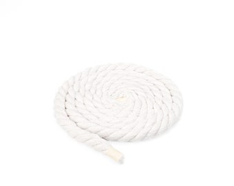 Thick shoelaces white cotton rope for sneakers 8 mm Rope Laces to make yourself.