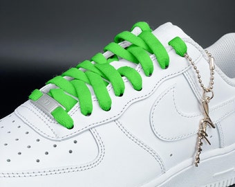 Shoelaces for sneakers flat tear-resistant light green