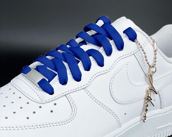 Shoelaces for sneakers flat tear-resistant royal blue