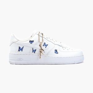 AIR Force 1 Custom Sneaker Butterfly Blue small