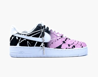 AIR Force 1 Custom Sneaker Gradient Splash Pink Black
